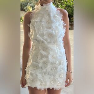 Elliatt Ivory Floral Embellished Dress